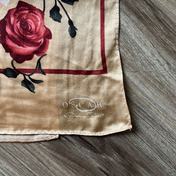 Oscar de la Renta Floral Banner Tie Scarf - Picture 2 of 5